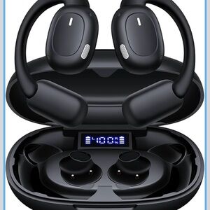 Black Wireless Translation Earbuds with Charging Case